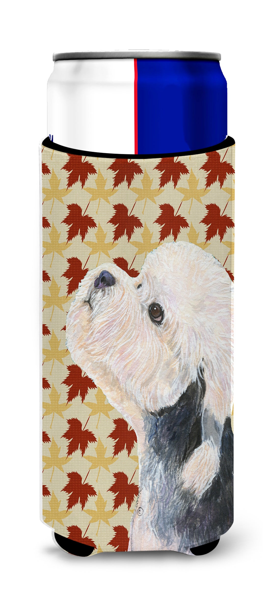 Dandie Dinmont Terrier Fall Leaves Portrait Ultra Beverage Insulators for slim cans SS4353MUK.