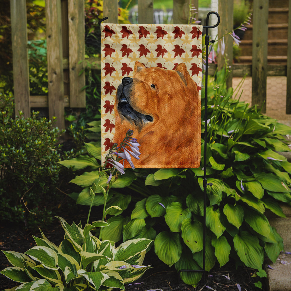 Chow Chow Fall Leaves Portrait Flag Garden Size