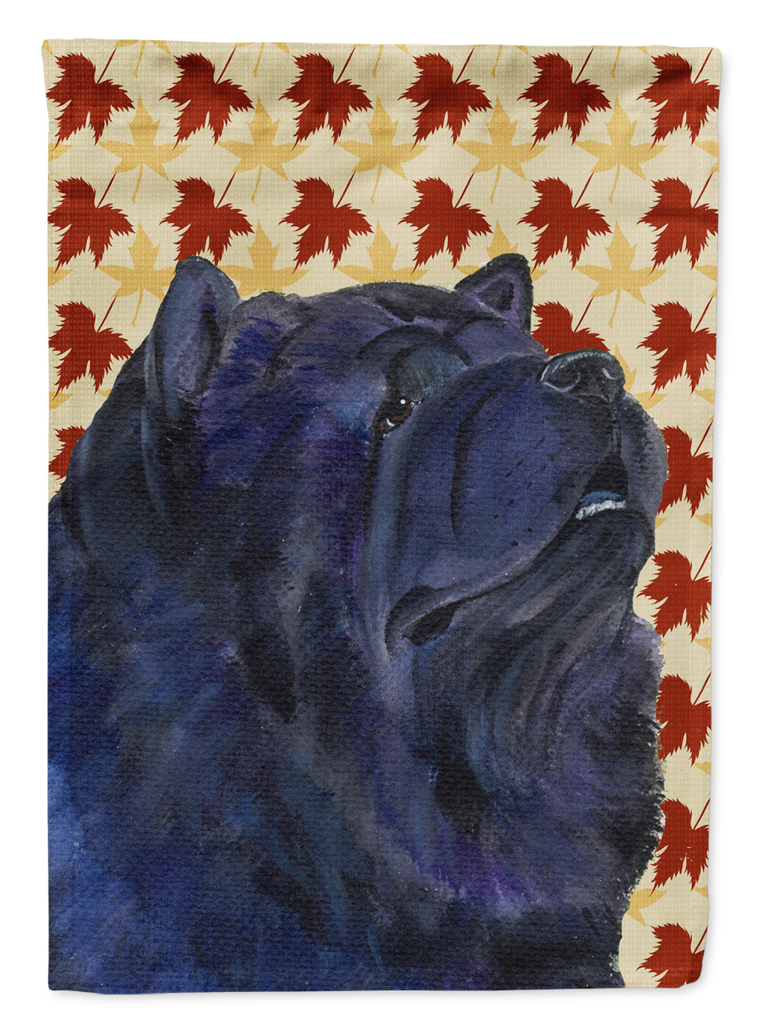 Chow Chow Fall Leaves Portrait Flag Canvas House Size  the-store.com.