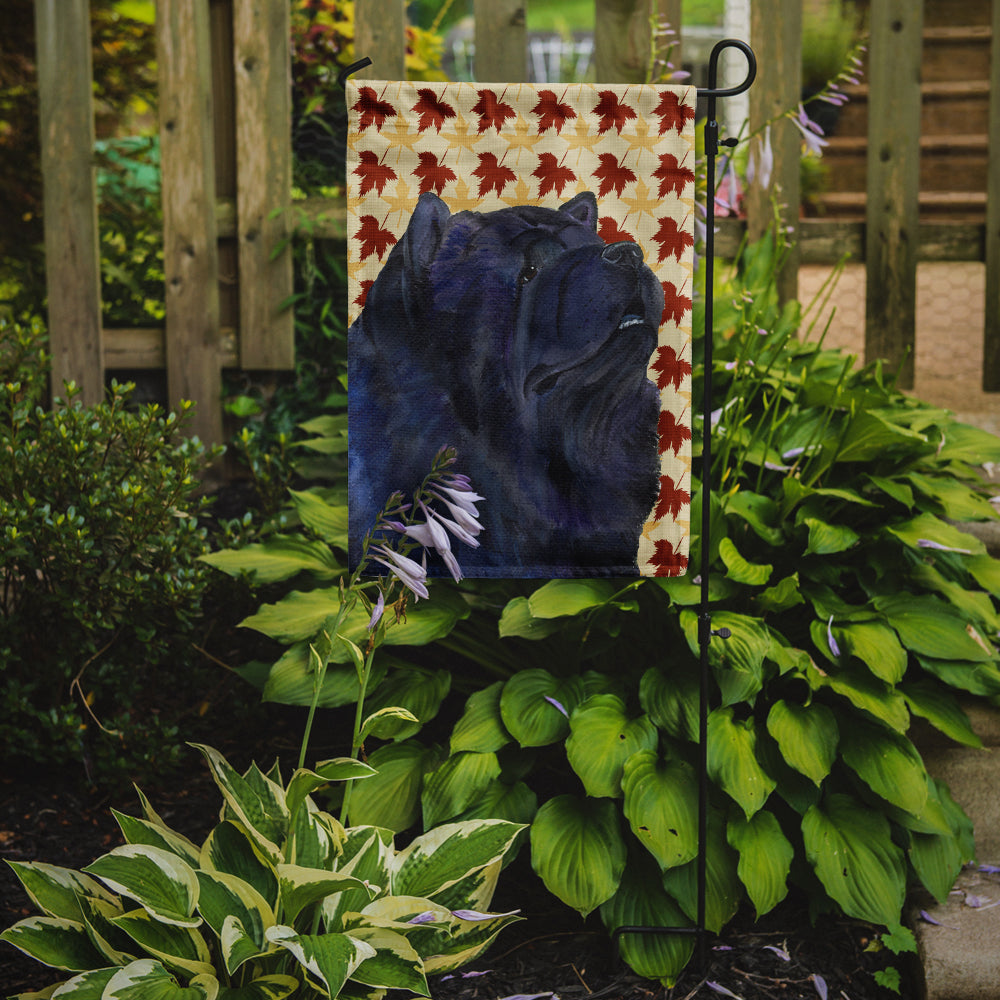 Chow Chow Fall Leaves Portrait Flag Garden Size.