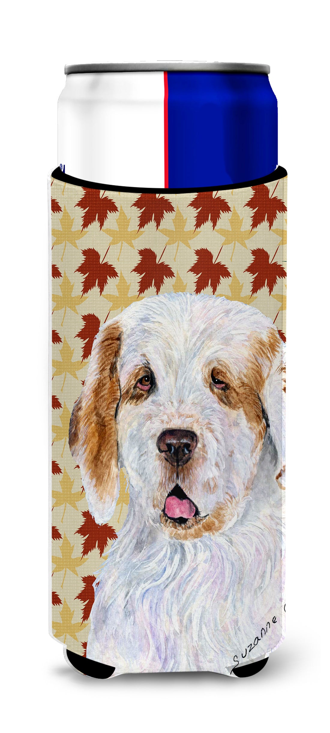 Clumber Spaniel Fall Leaves Portrait Ultra Beverage Insulators for slim cans SS4356MUK.