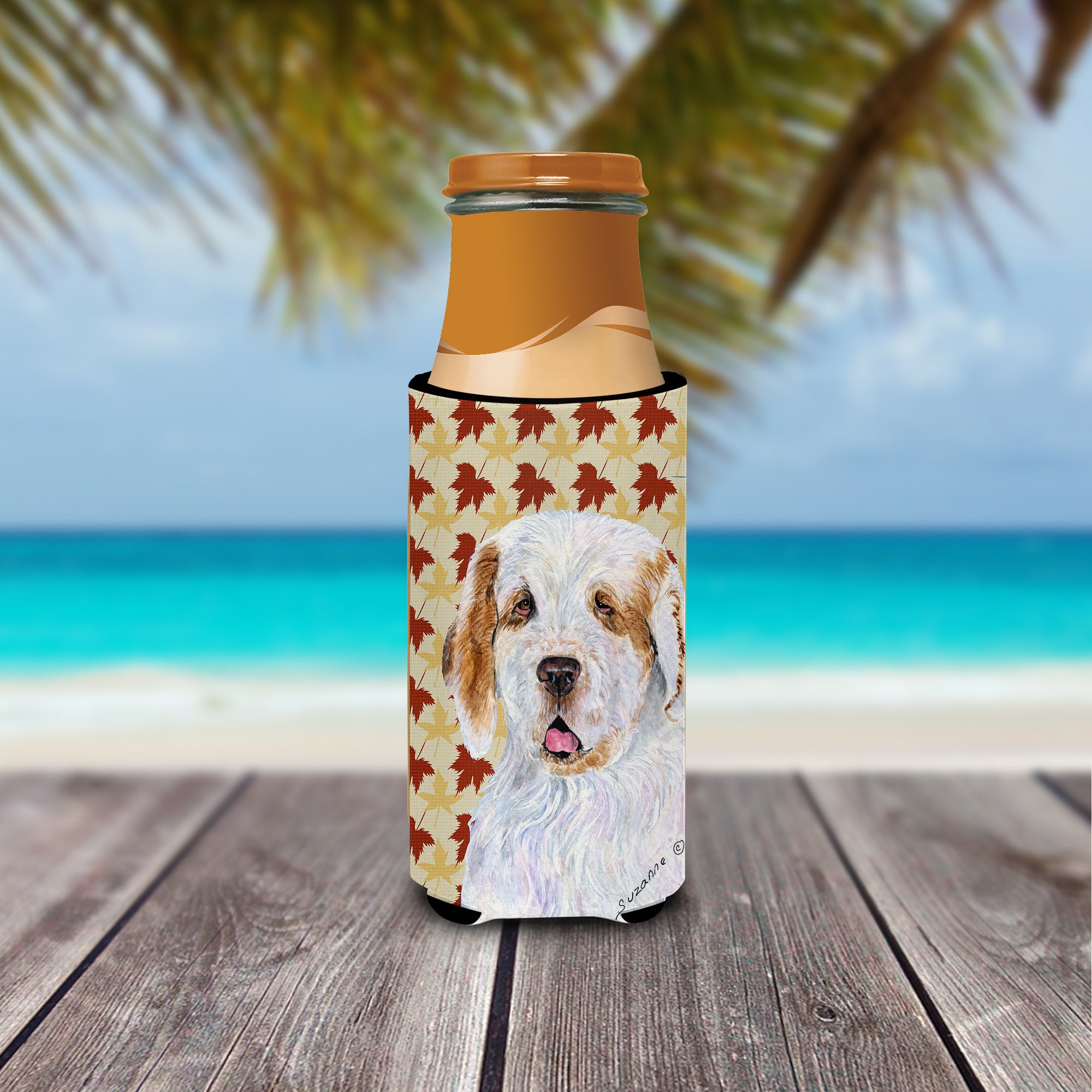 Clumber Spaniel Fall Leaves Portrait Ultra Beverage Insulators for slim cans SS4356MUK