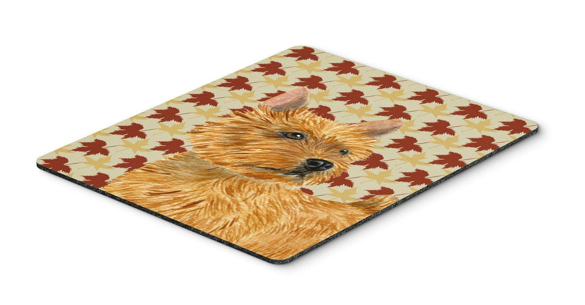 Norwich Terrier Fall Leaves Portrait Mouse Pad, Hot Pad or Trivet by Caroline&#39;s Treasures