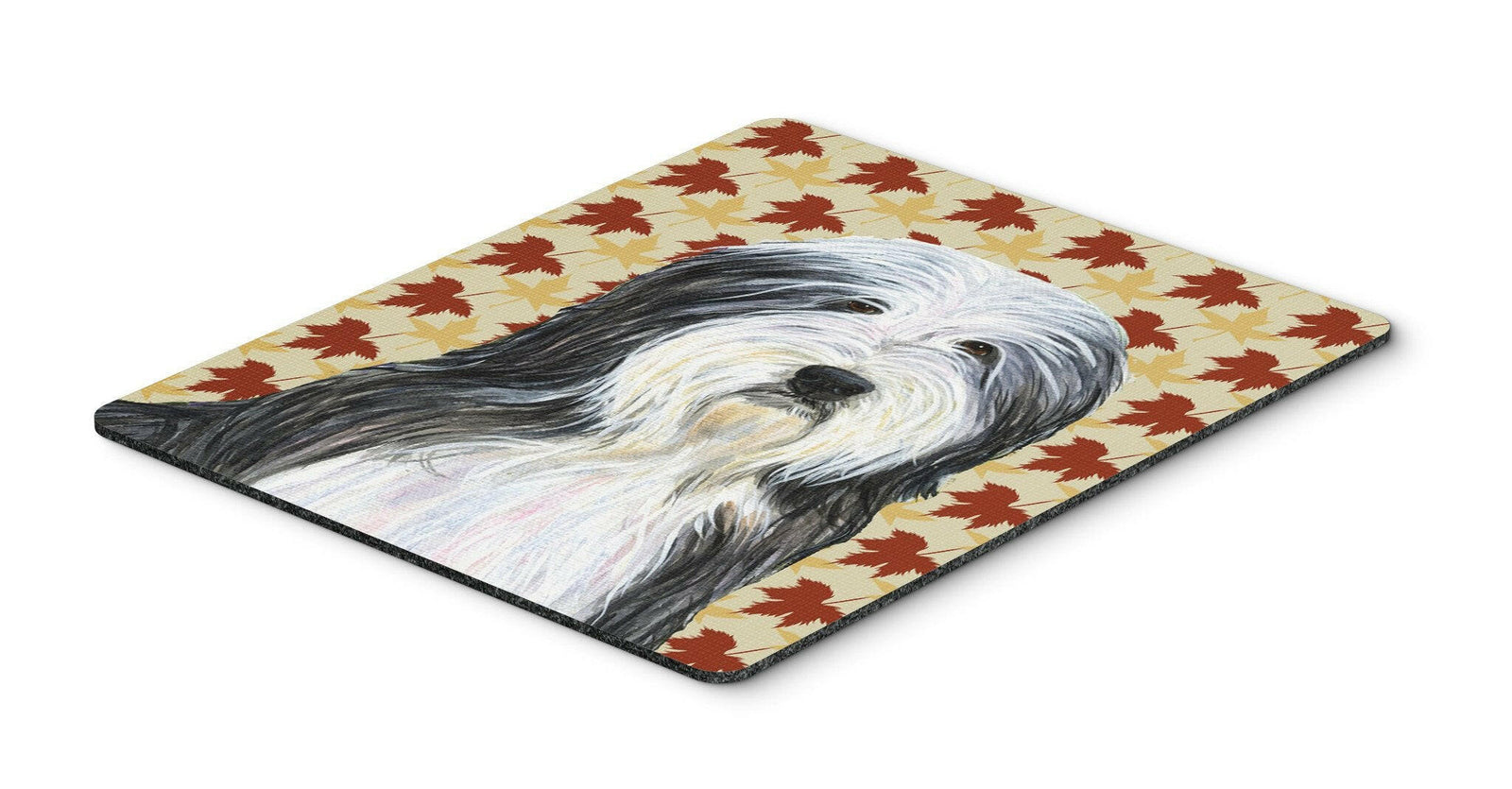 Bearded Collie Fall Leaves Portrait Mouse Pad, Hot Pad or Trivet by Caroline's Treasures
