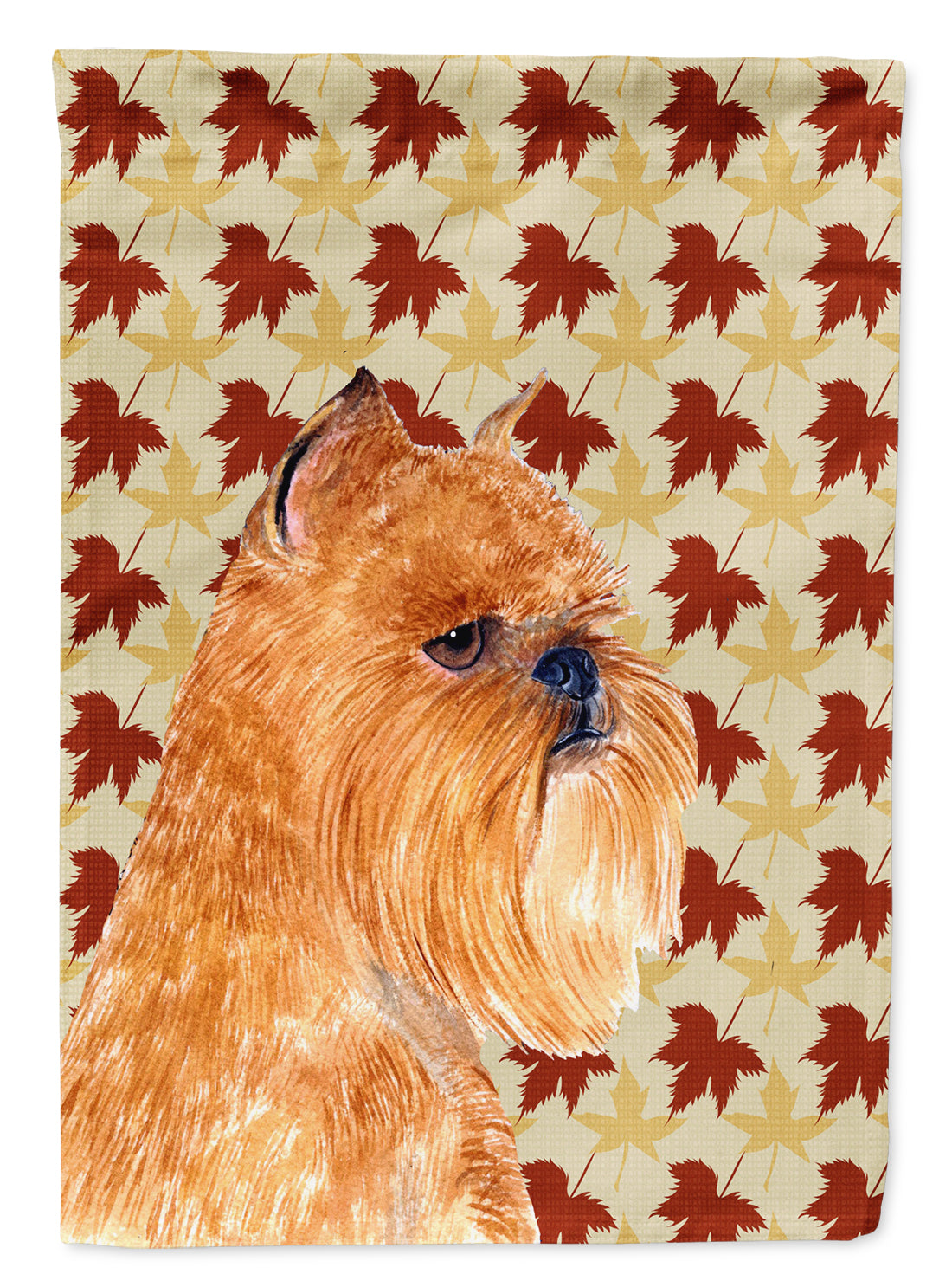 Brussels Griffon Fall Leaves Portrait Flag Canvas House Size