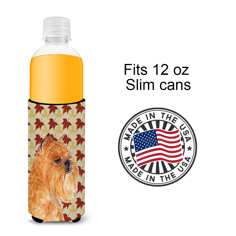 Brussels Griffon Fall Leaves Portrait Ultra Beverage Insulators for slim cans SS4362MUK.