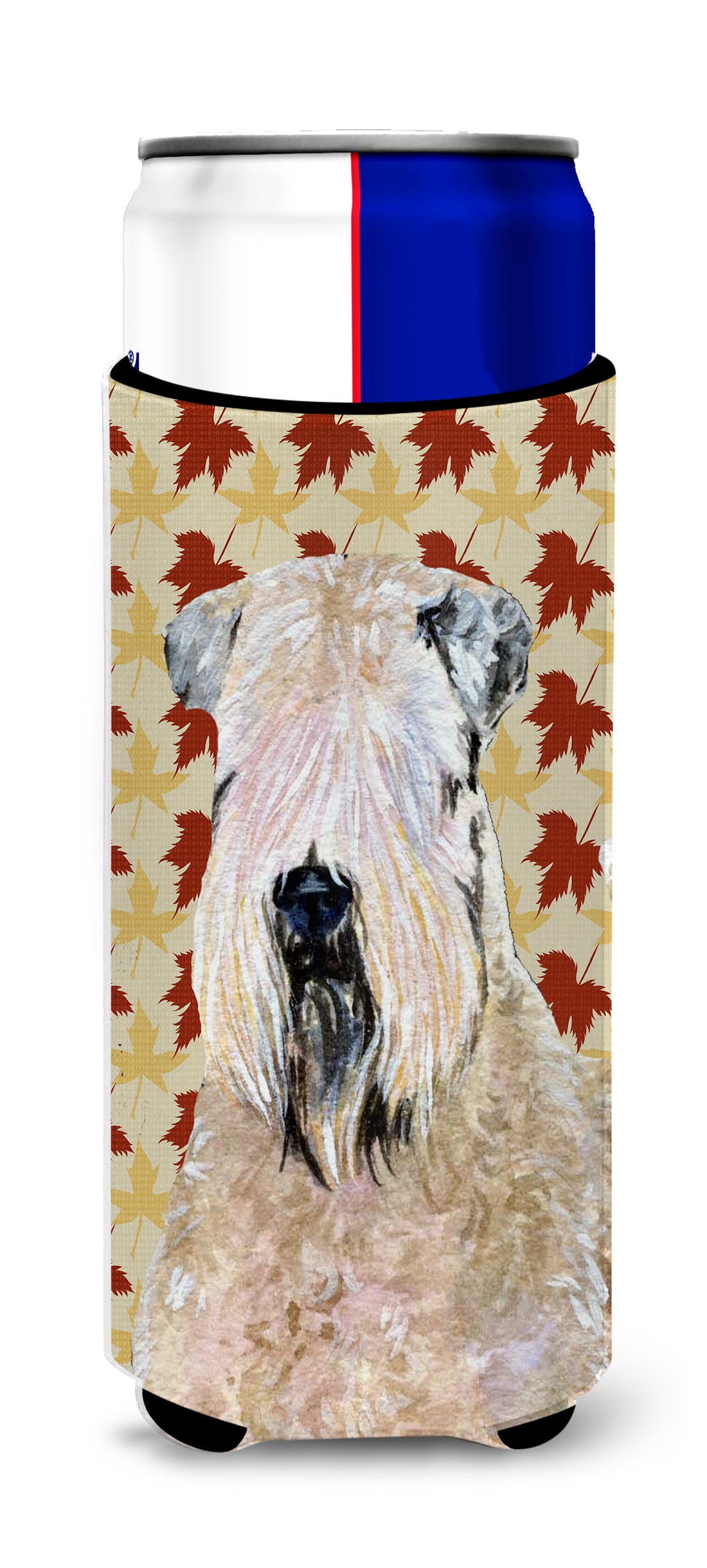 Wheaten Terrier Soft Coated Fall Leaves Portrait Ultra Beverage Insulators for slim cans SS4363MUK.