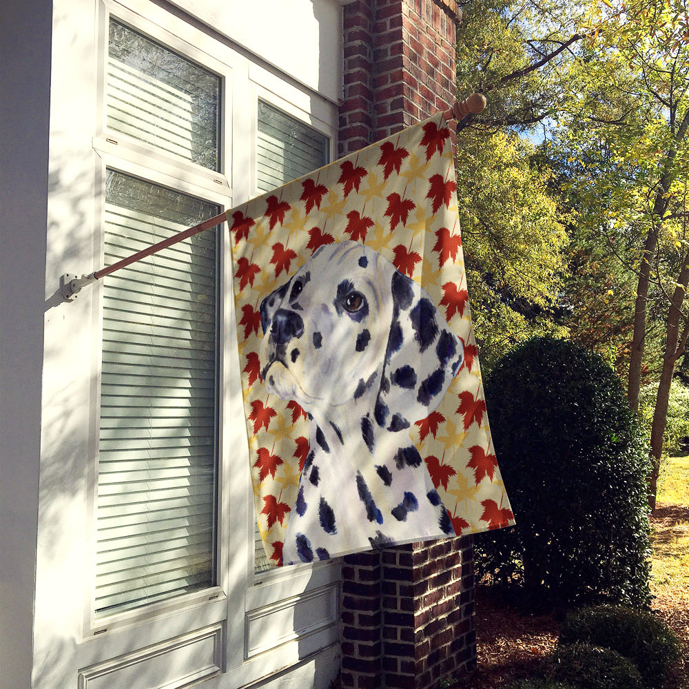 Dalmatian Fall Leaves Portrait Flag Canvas House Size  the-store.com.