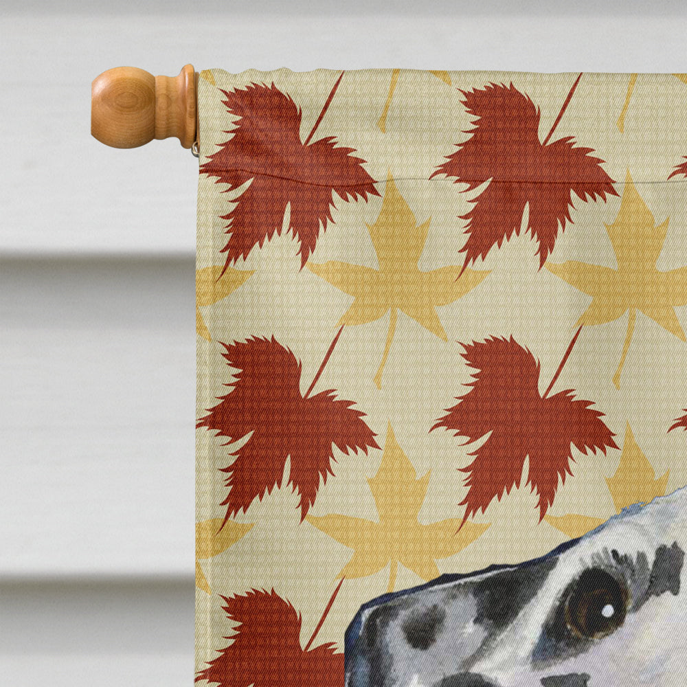 Dalmatian Fall Leaves Portrait Flag Canvas House Size