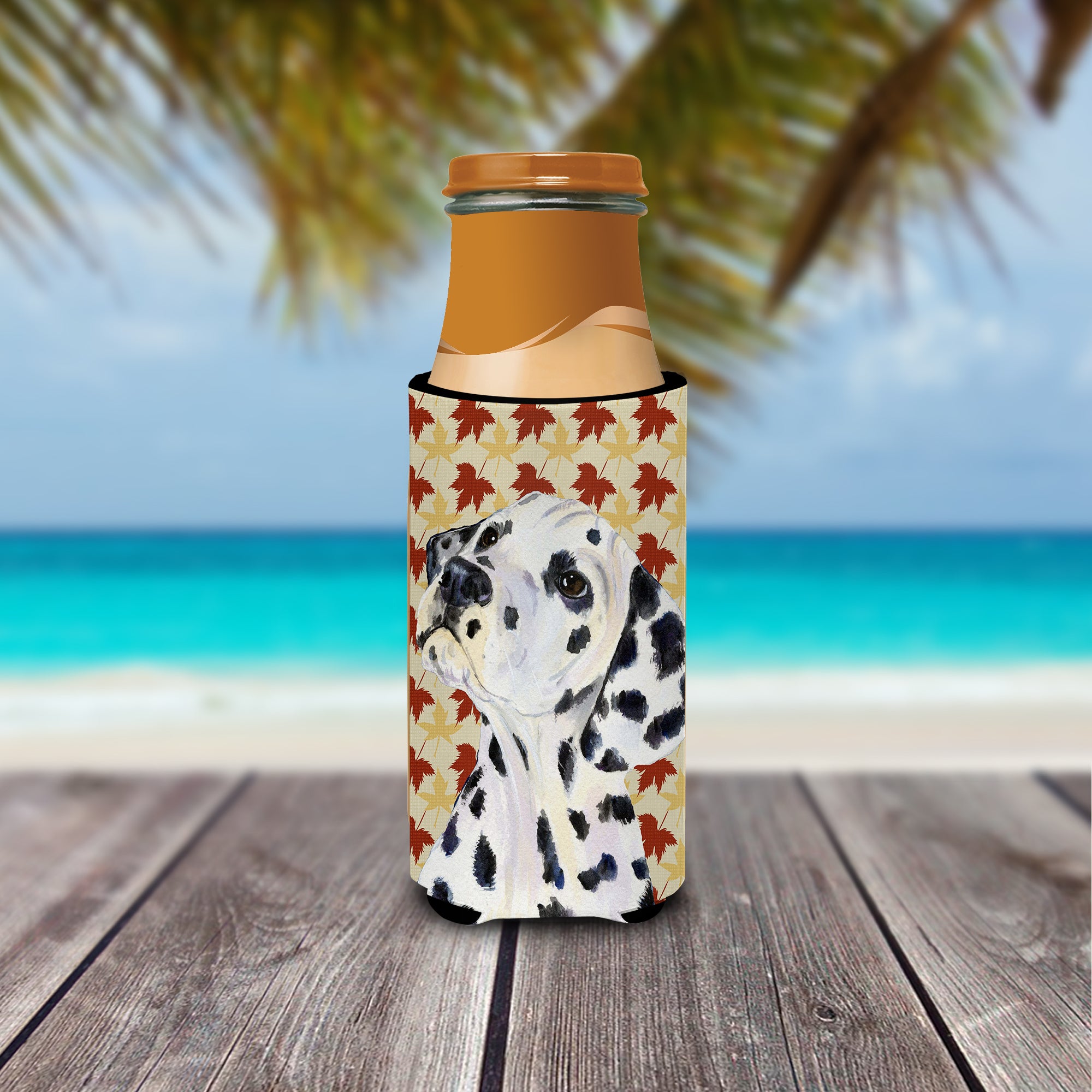 Dalmatian Fall Leaves Portrait Ultra Beverage Insulators for slim cans SS4364MUK.