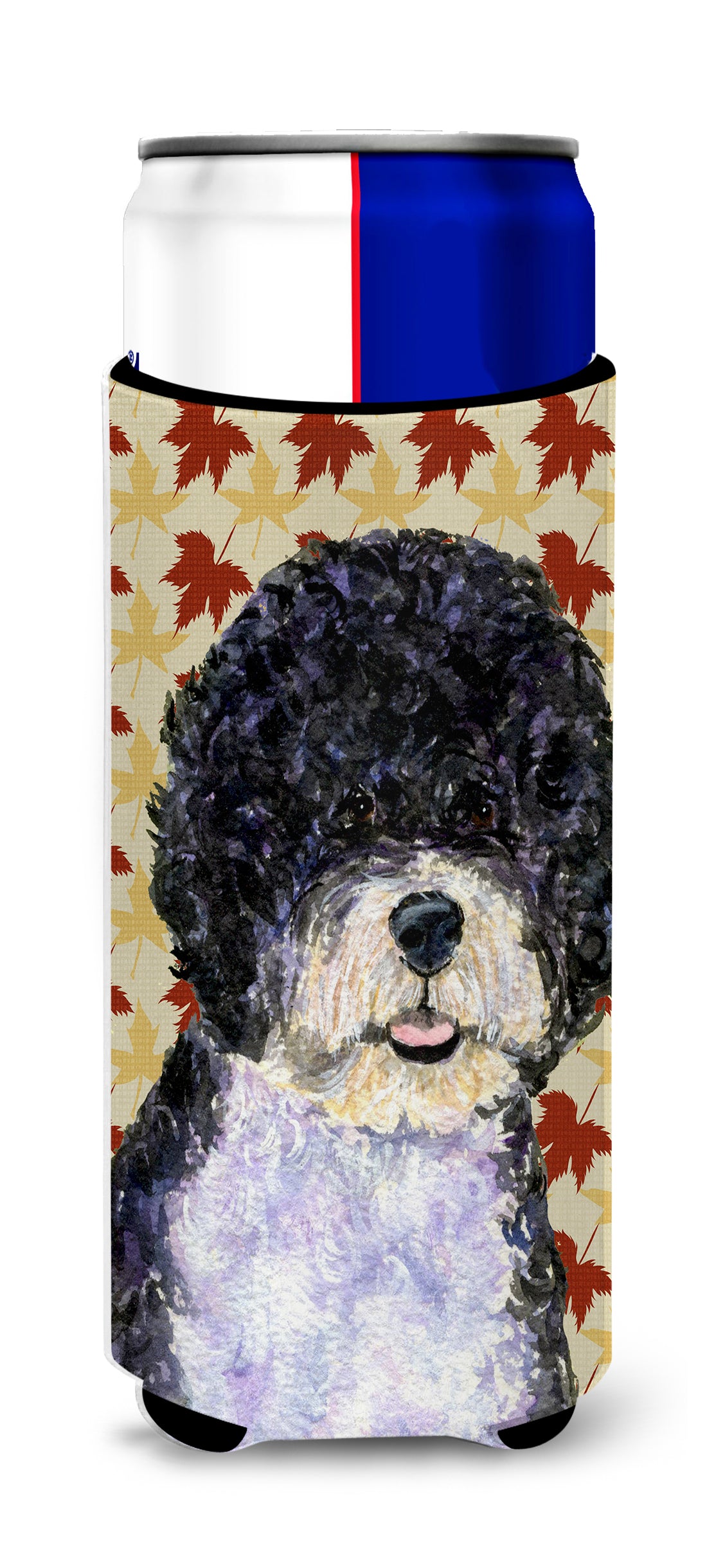 Portuguese Water Dog Fall Leaves Portrait Ultra Beverage Insulators for slim cans SS4366MUK.