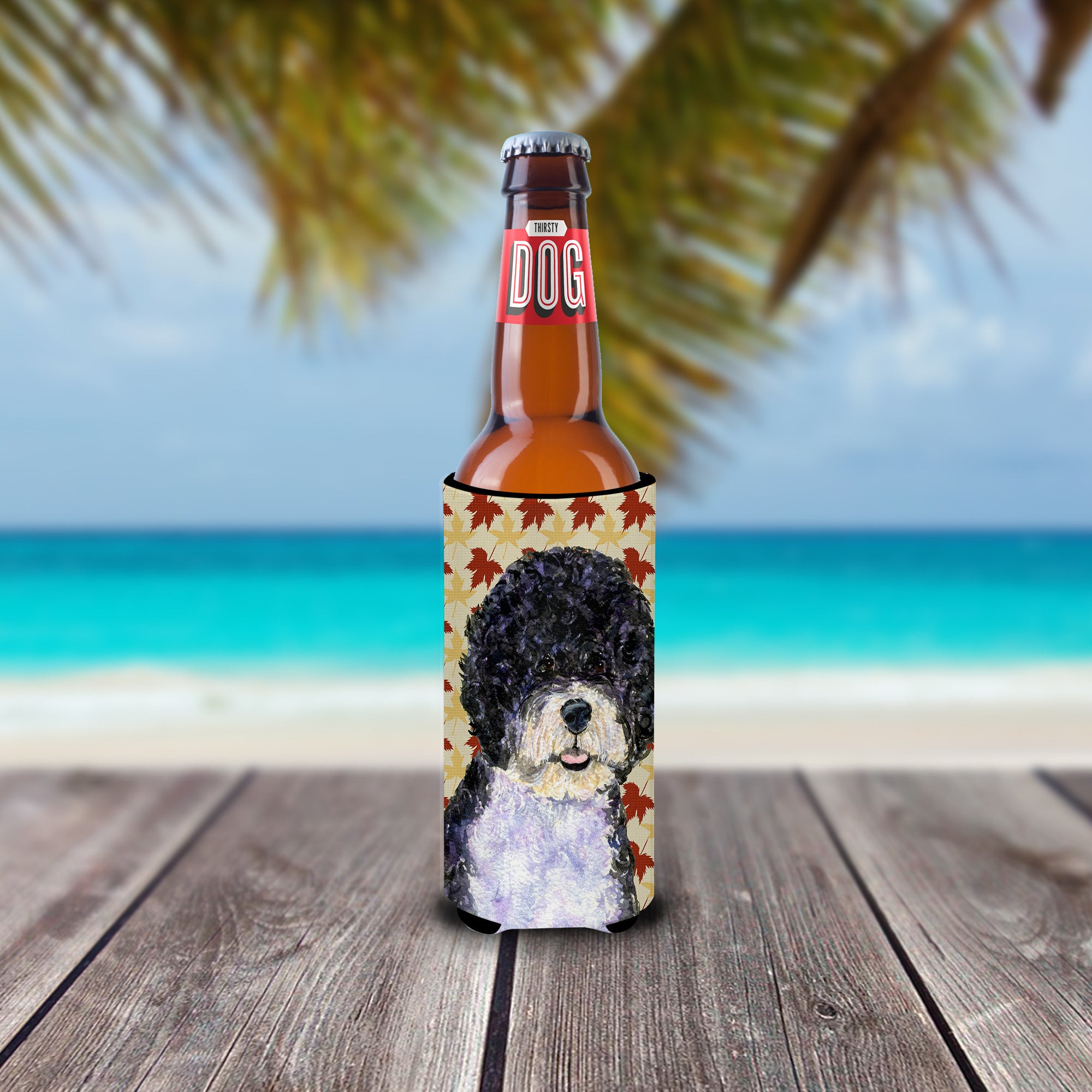 Portuguese Water Dog Fall Leaves Portrait Ultra Beverage Insulators for slim cans SS4366MUK