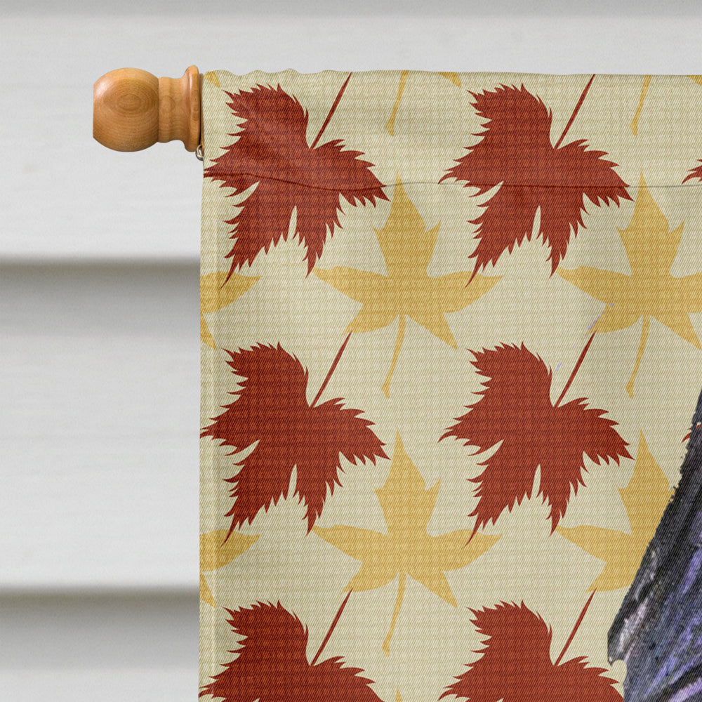 Briard Fall Leaves Portrait Flag Canvas House Size  the-store.com.