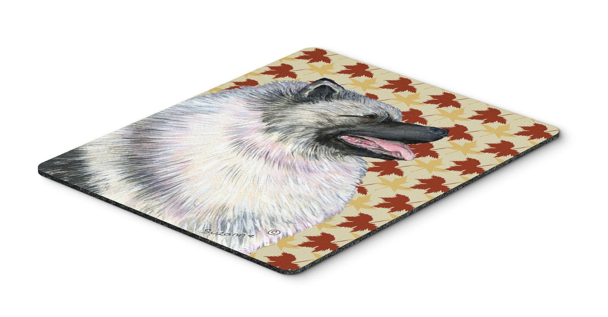 Keeshond Fall Leaves Portrait Mouse Pad, Hot Pad or Trivet by Caroline's Treasures
