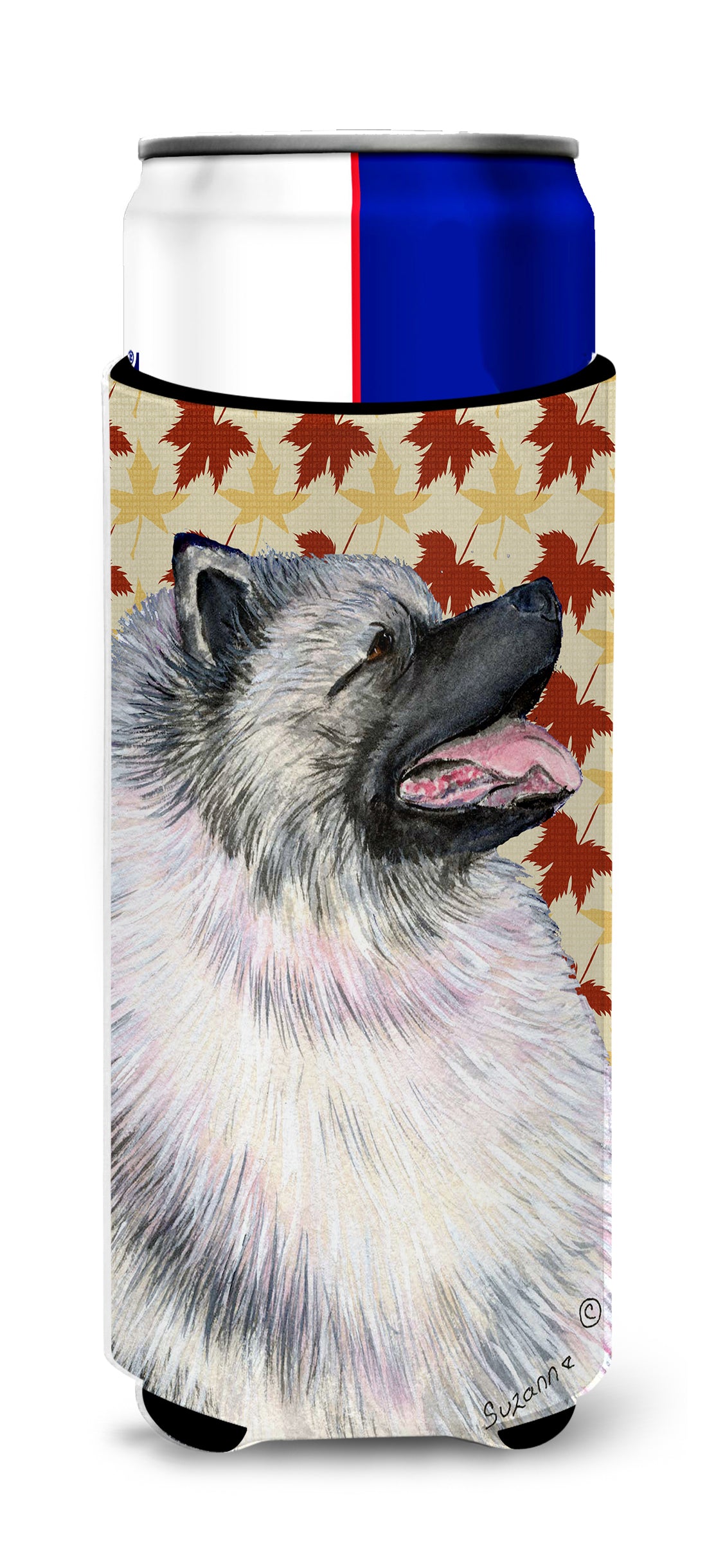 Keeshond Fall Leaves Portrait Ultra Beverage Insulators for slim cans SS4368MUK.