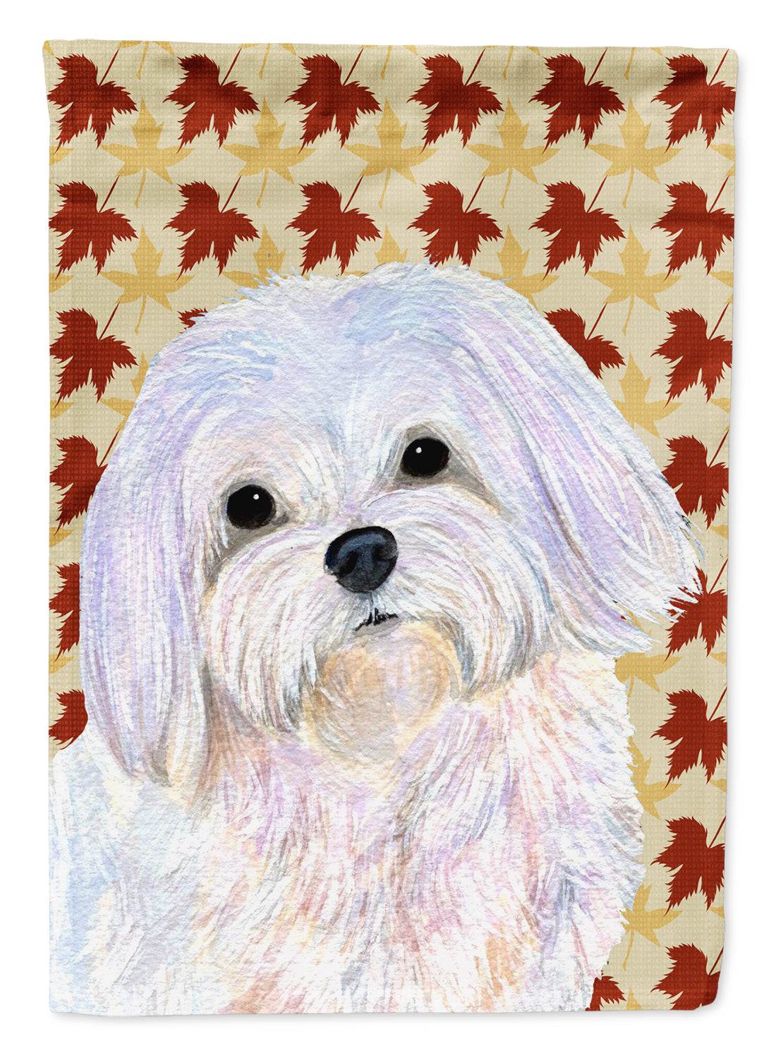 Maltese Fall Leaves Portrait Flag Canvas House Size  the-store.com.
