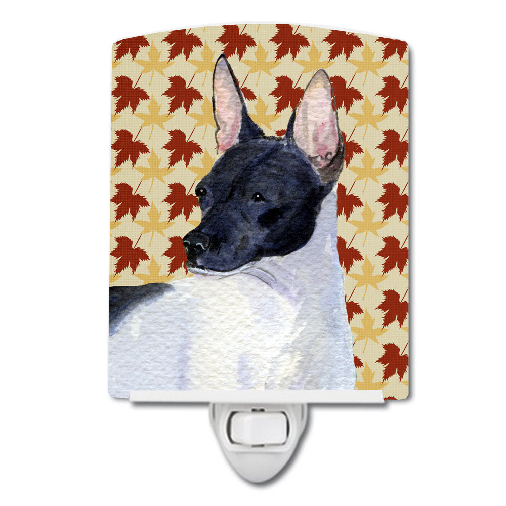 Rat Terrier Fall Leaves Portrait Ceramic Night Light SS4376CNL - the-store.com