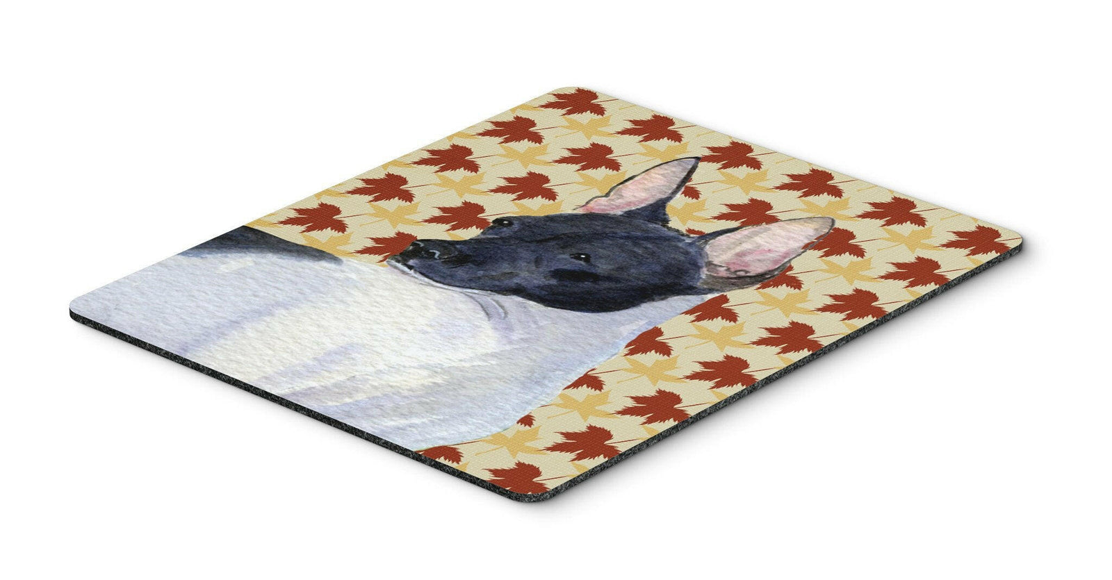 Rat Terrier Fall Leaves Portrait Mouse Pad, Hot Pad or Trivet by Caroline's Treasures