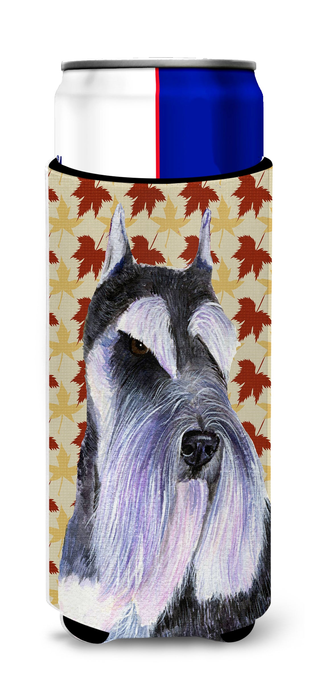 Schnauzer Fall Leaves Portrait Ultra Beverage Insulators for slim cans SS4379MUK