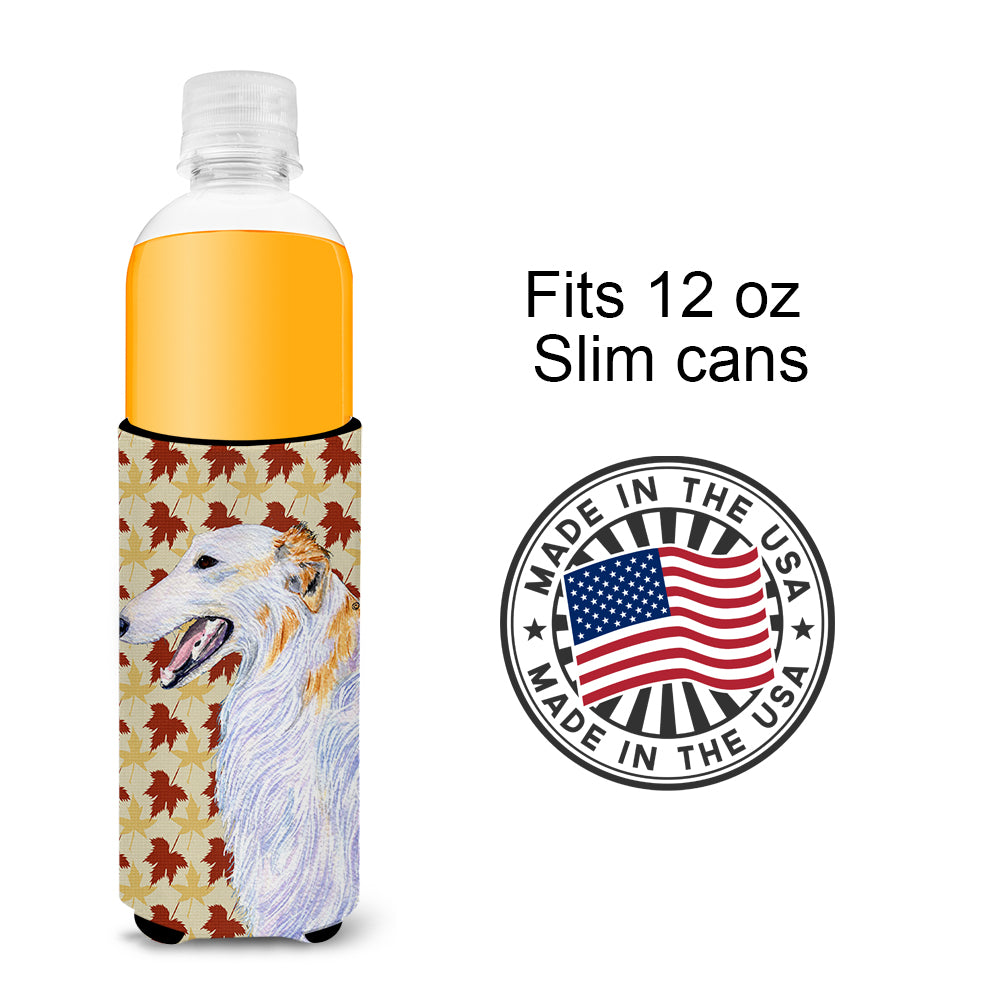 Barzoï Fall Leaves Portrait Ultra Beverage Isolateurs pour canettes minces SS4381MUK