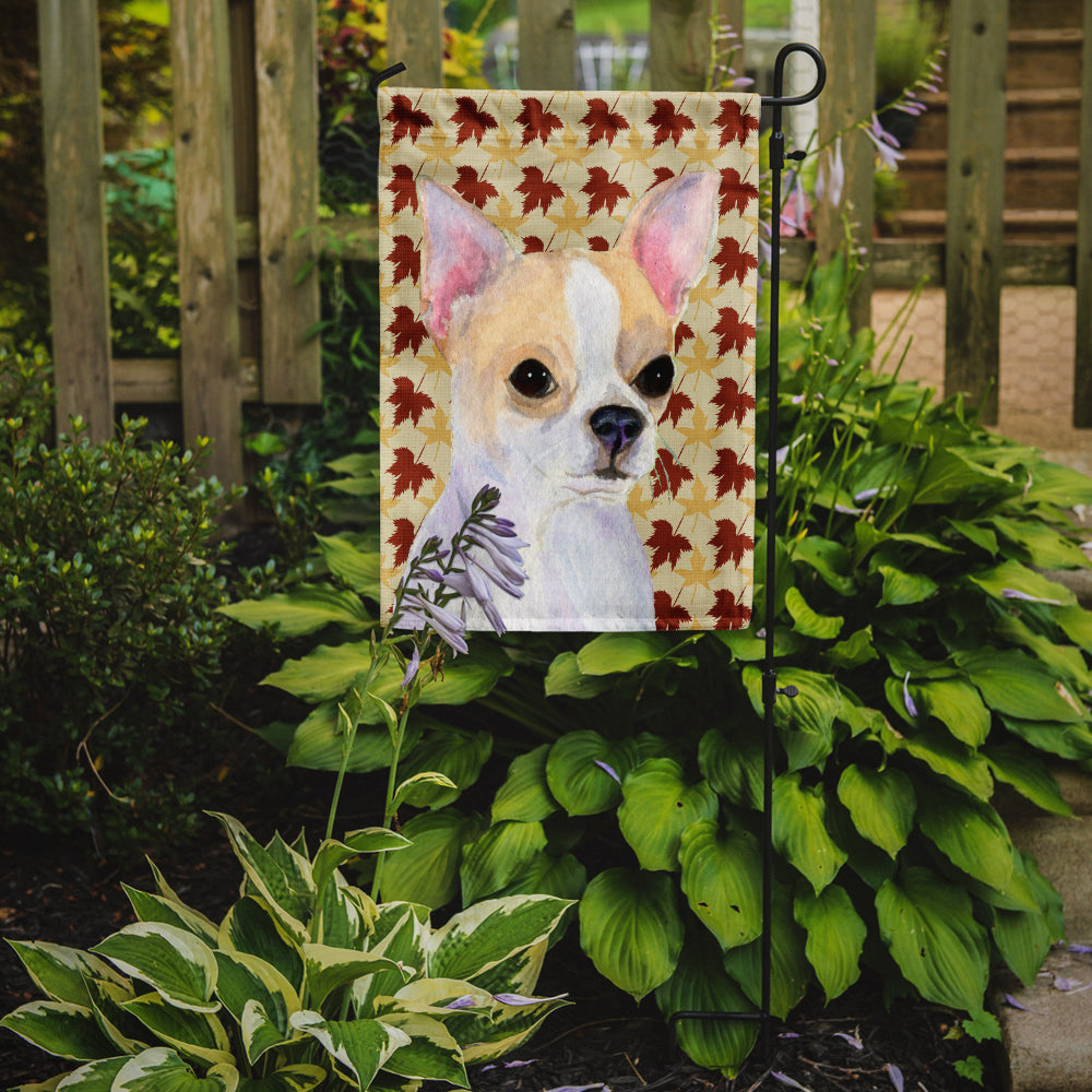 Chihuahua Fall Leaves Portrait Flag Garden Size