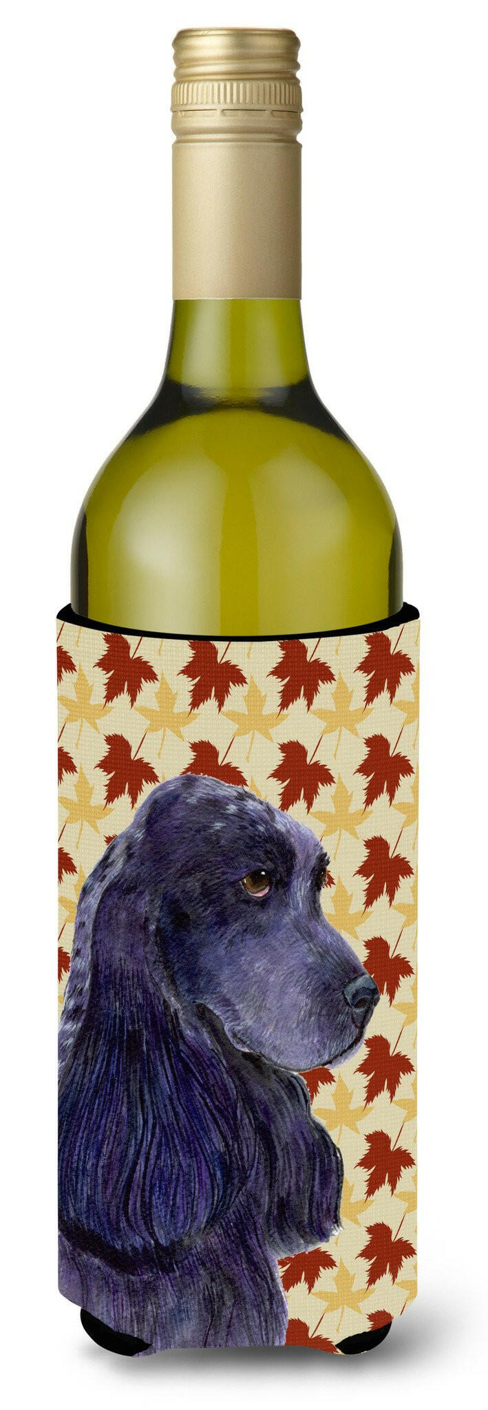 Cocker Spaniel Fall Leaves Portrait Wine Bottle Beverage Insulator Beverage Insulator Hugger SS4385LITERK by Caroline&#39;s Treasures