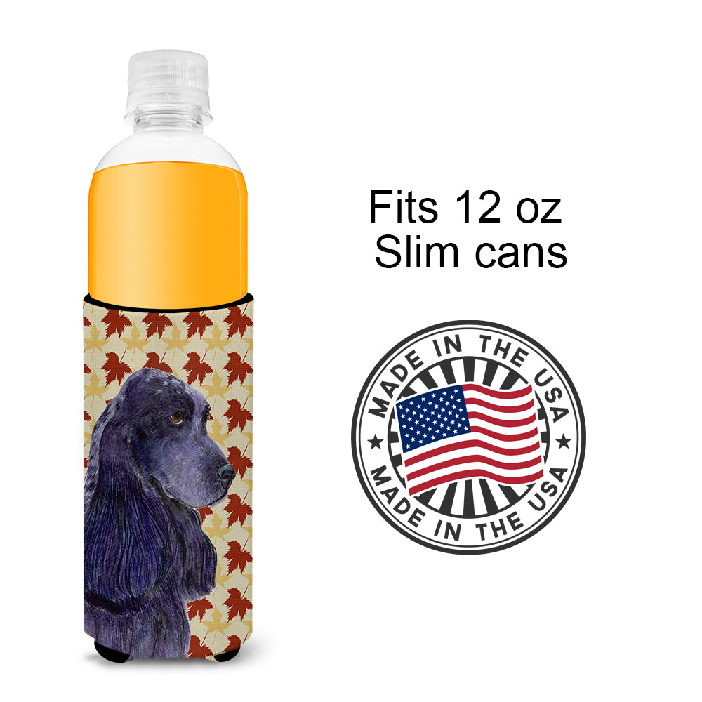 Cocker Spaniel Fall Leaves Portrait Ultra Beverage Insulators for slim cans SS4385MUK.