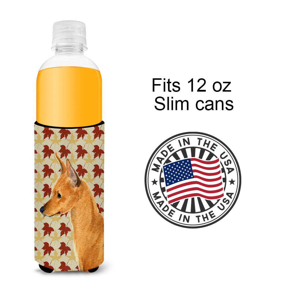 Min Pin Fall Leaves Portrait Ultra Beverage Insulators for slim cans SS4390MUK.