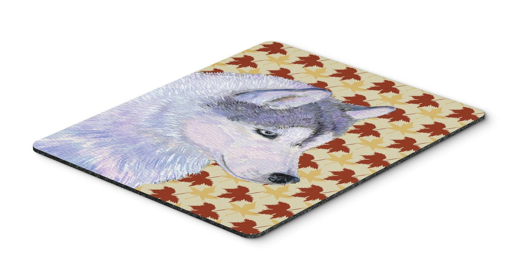 Siberian Husky Fall Leaves Portrait Mouse Pad, Hot Pad or Trivet by Caroline's Treasures