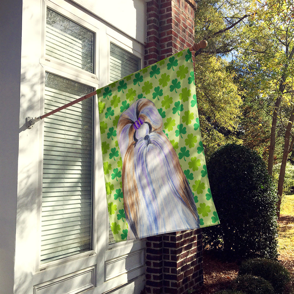 Shih Tzu St. Patrick's Day Shamrock Portrait Flag Canvas House Size