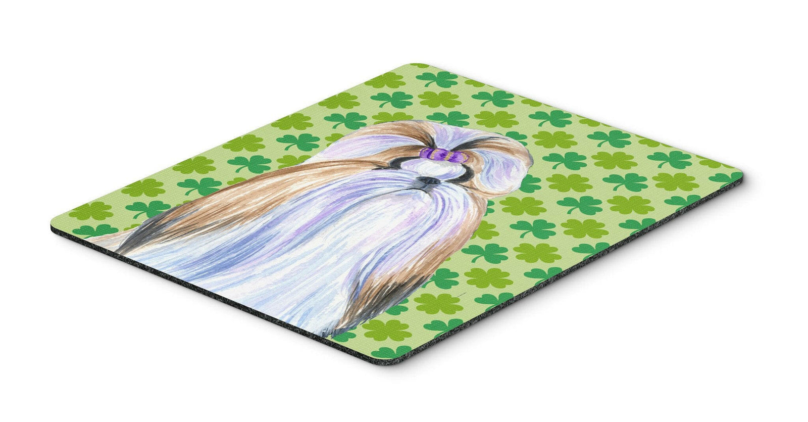 Shih Tzu St. Patrick's Day Shamrock Portrait Mouse Pad, Hot Pad or Trivet by Caroline's Treasures