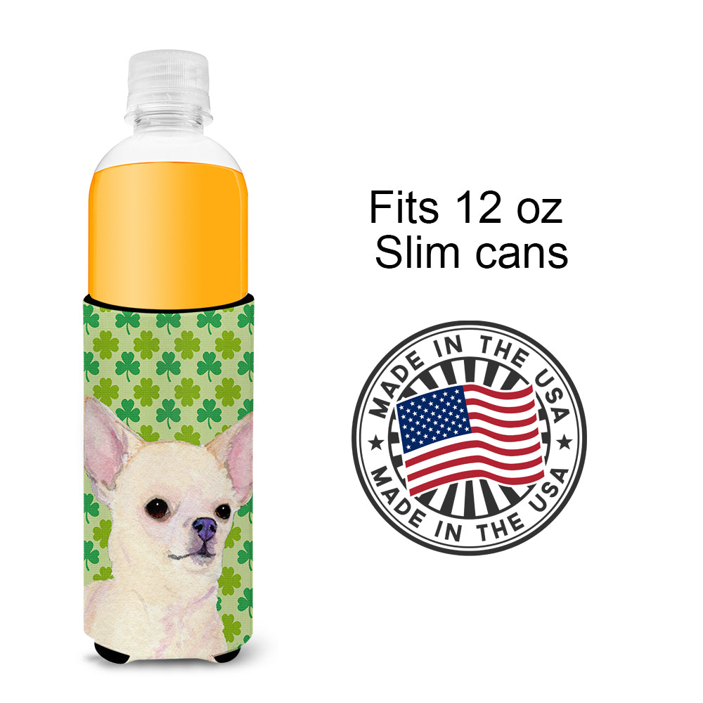 Chihuahua St. Patrick's Day Shamrock Portrait Ultra Beverage Isolateurs pour canettes minces SS4403MUK