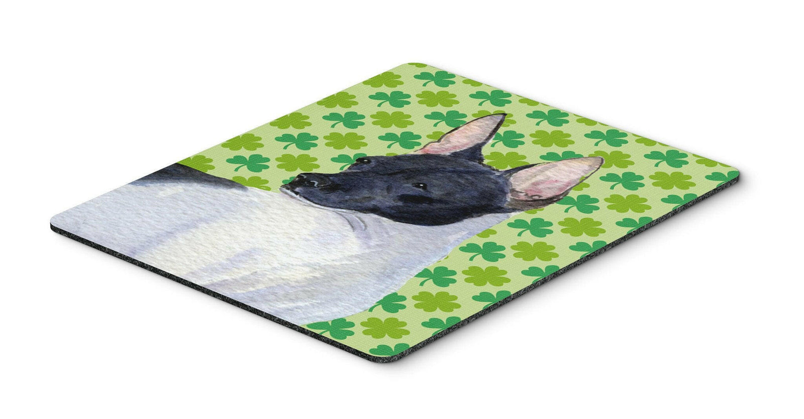 Rat Terrier St. Patrick's Day Shamrock Portrait Mouse Pad, Hot Pad or Trivet by Caroline's Treasures