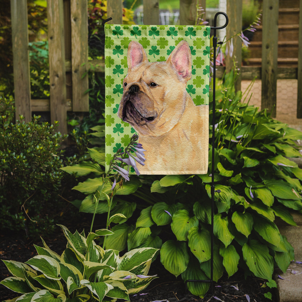 French Bulldog St. Patrick's Day Shamrock Portrait Flag Garden Size