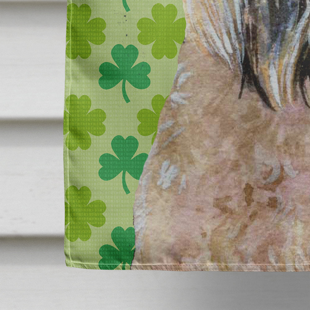 Wheaten Terrier Soft Coated St. Patrick's Day Shamrock Flag Canvas House Size  the-store.com.