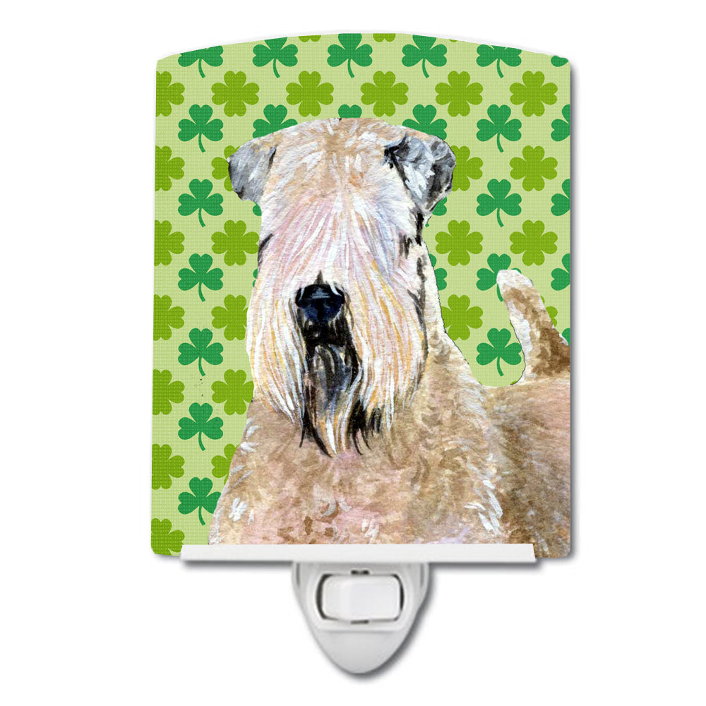 Wheaten Terrier Soft Coated St. Patrick&#39;s Day Shamrock Ceramic Night Light SS4424CNL - the-store.com