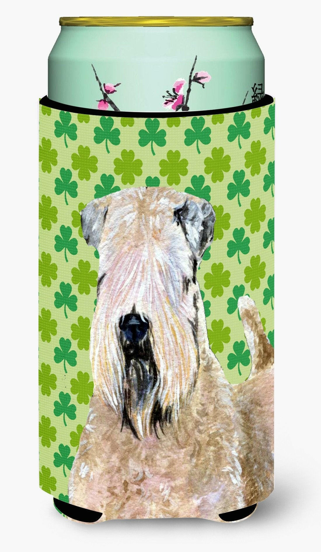 Wheaten Terrier Soft Coated St. Patrick&#39;s Day Shamrock  Tall Boy Beverage Insulator Beverage Insulator Hugger by Caroline&#39;s Treasures