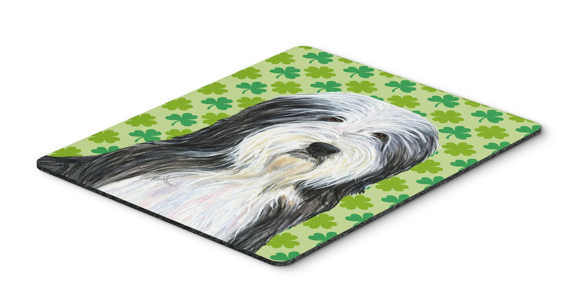 Bearded Collie St. Patrick&#39;s Day Shamrock Portrait Mouse Pad, Hot Pad or Trivet by Caroline&#39;s Treasures