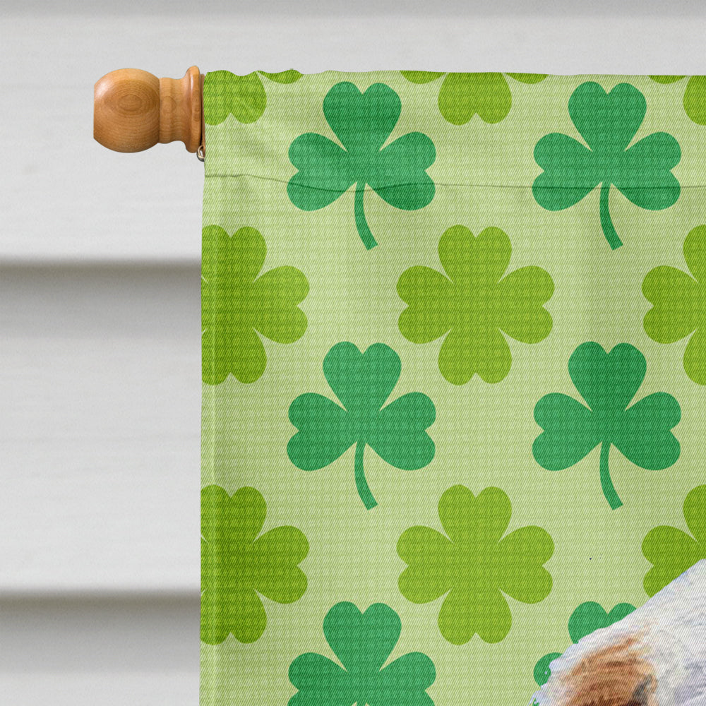 Clumber Spaniel St. Patrick's Day Shamrock Portrait Flag Canvas House Size  the-store.com.