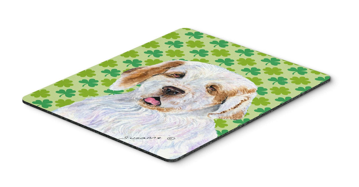 Clumber Spaniel St. Patrick&#39;s Day Shamrock Mouse Pad, Hot Pad or Trivet by Caroline&#39;s Treasures