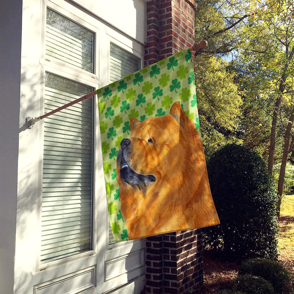 Chow Chow St. Patrick's Day Shamrock Portrait Flag Canvas House Size  the-store.com.