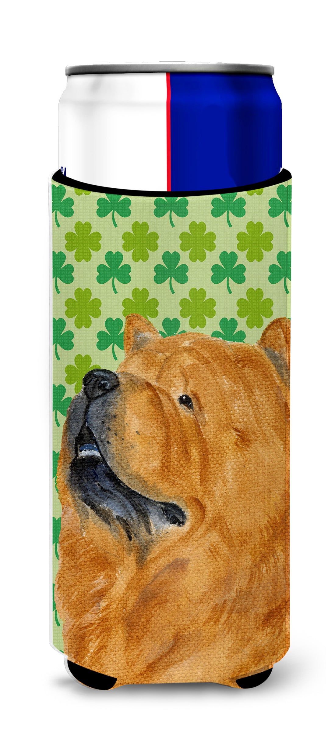 Chow Chow St. Patrick&#39;s Day Shamrock Portrait Ultra Beverage Insulators for slim cans SS4433MUK