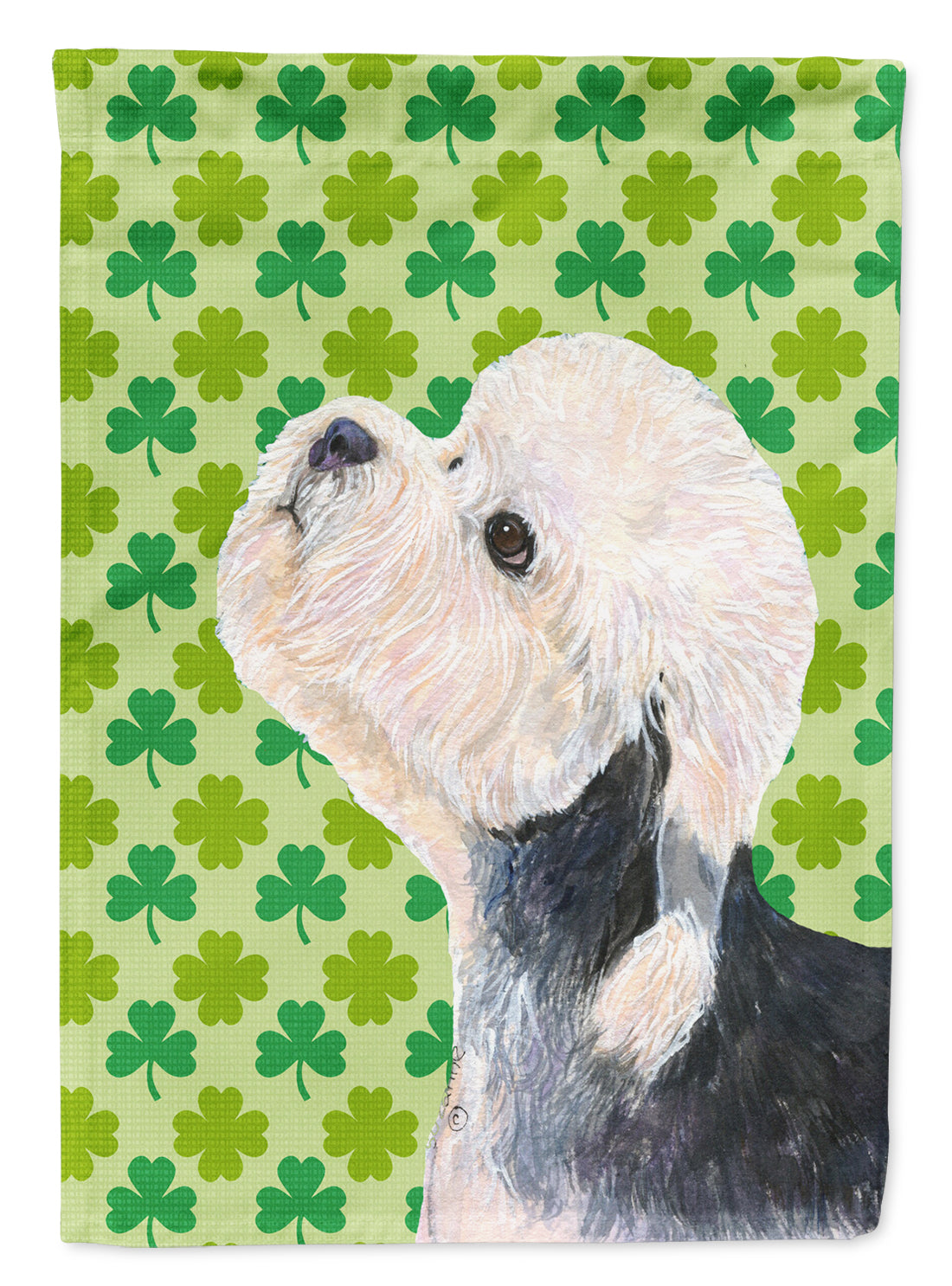 Dandie Dinmont Terrier St. Patrick&#39;s Day Shamrock  Flag Canvas House Size