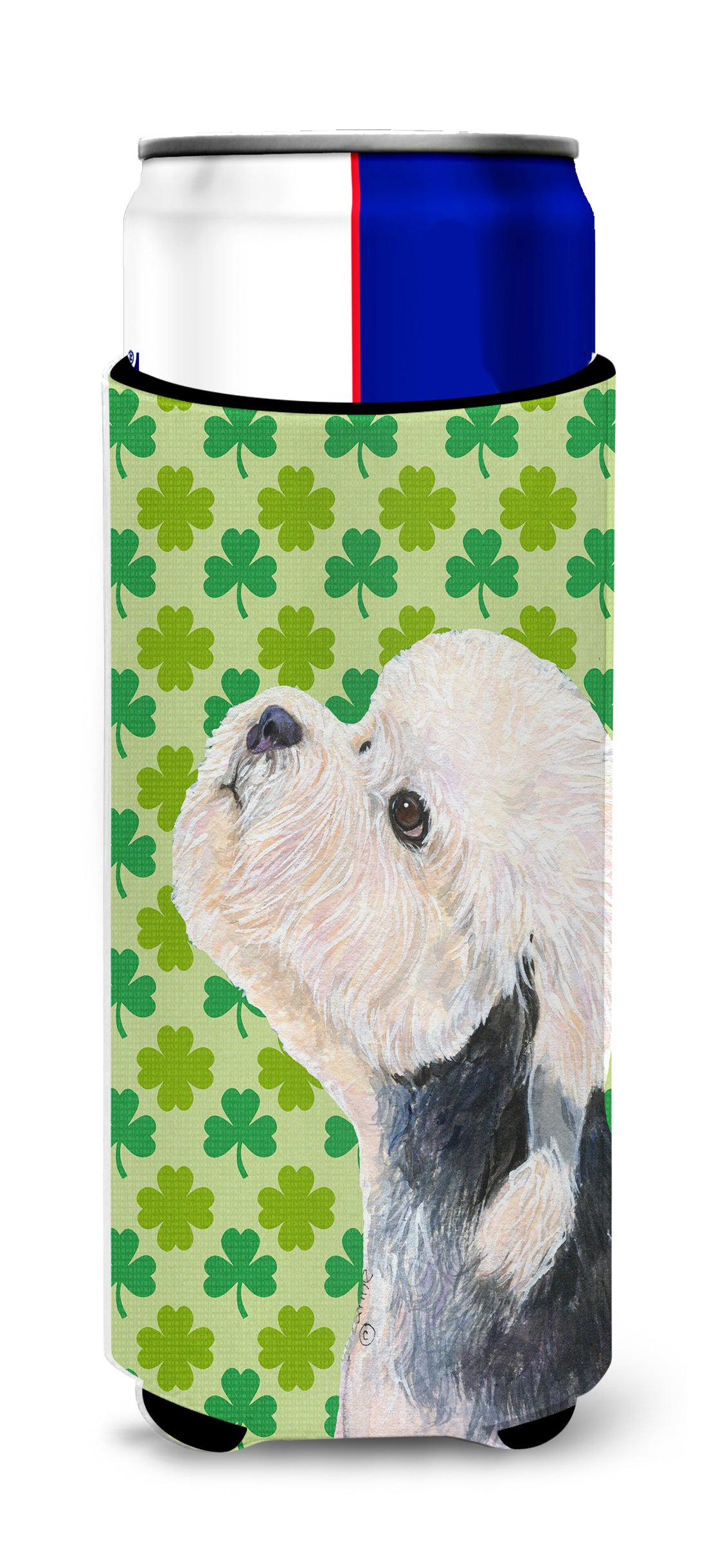 Dandie Dinmont Terrier St. Patrick&#39;s Day Shamrock Ultra Beverage Insulators for slim cans SS4434MUK
