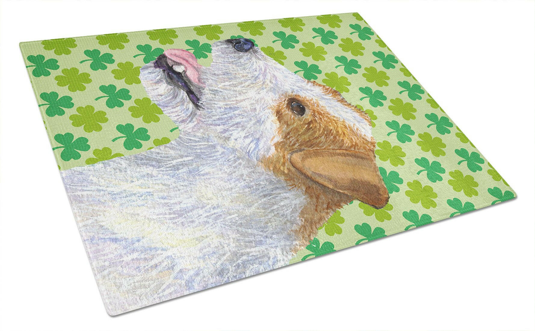 Jack Russell Terrier St. Patrick's Day Shamrock  Glass Cutting Board Large by Caroline's Treasures
