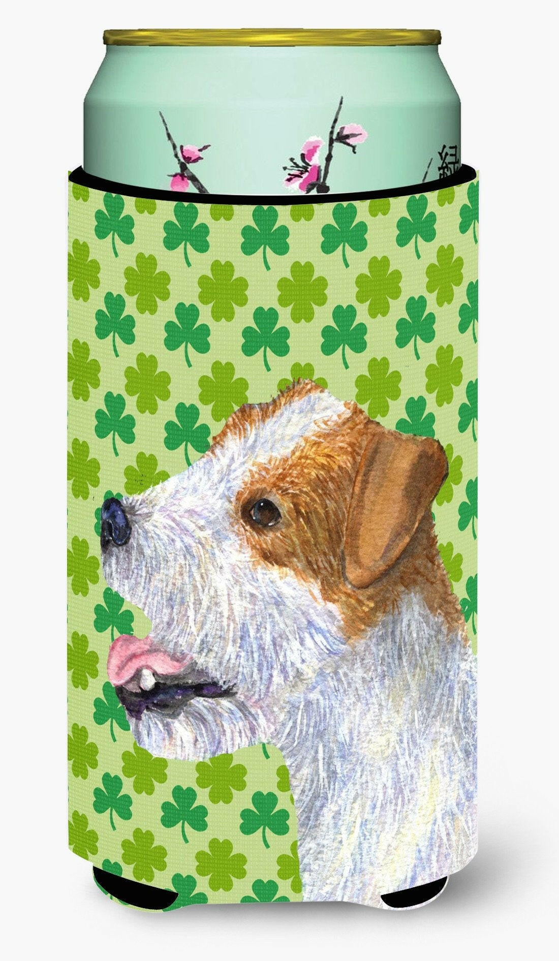 Jack Russell Terrier St. Patrick&#39;s Day Shamrock   Tall Boy Beverage Insulator Beverage Insulator Hugger by Caroline&#39;s Treasures