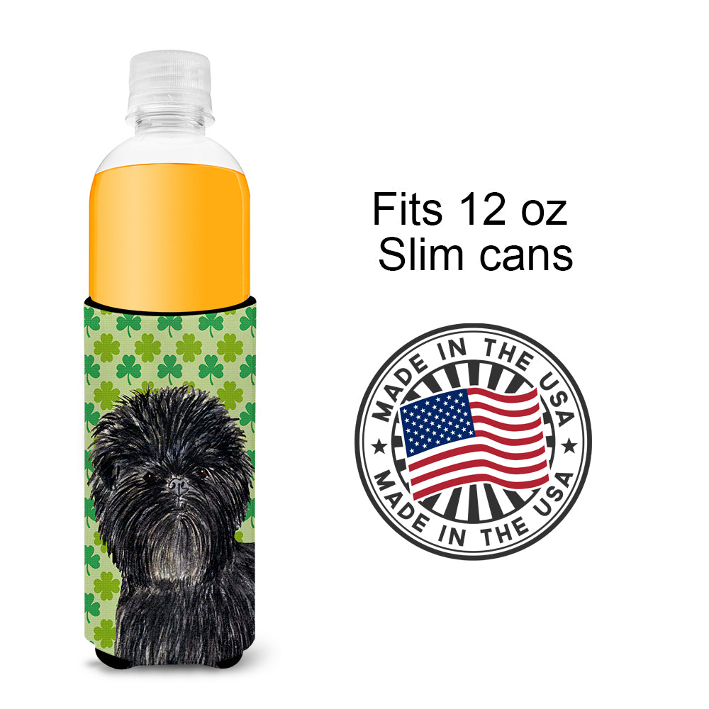 Affenpinscher St. Patrick's Day Shamrock Portrait Ultra Beverage Insulators for slim cans SS4442MUK