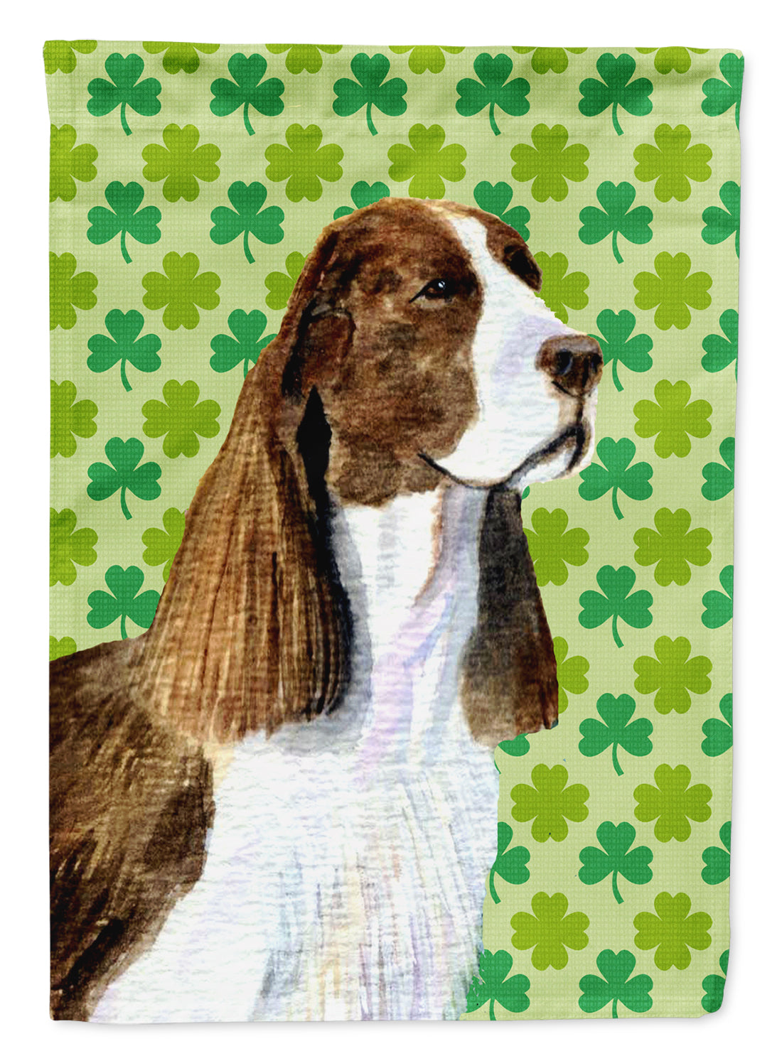 Springer Spaniel St. Patrick&#39;s Day Shamrock Portrait Drapeau Jardin Taille