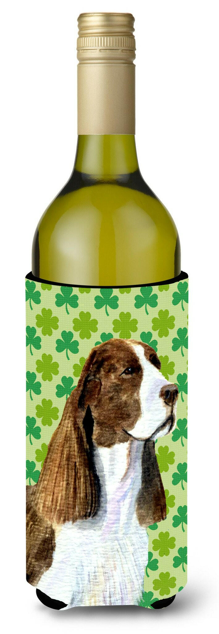 Springer Spaniel St. Patrick&#39;s Day Shamrock  Wine Bottle Beverage Insulator Beverage Insulator Hugger by Caroline&#39;s Treasures