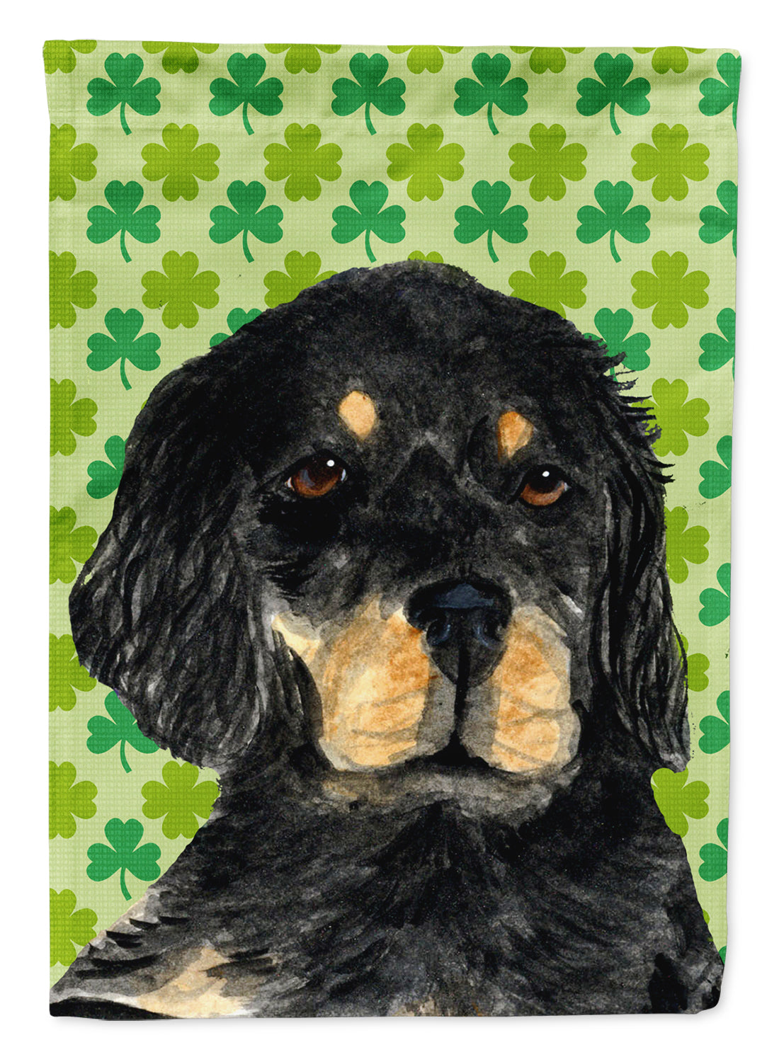 Gordon Setter St. Patrick&#39;s Day Shamrock Portrait Flag Garden Size